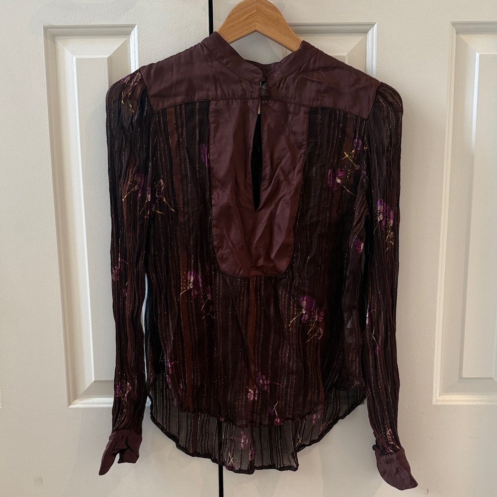 Free People Burgundy and Purple Blouse